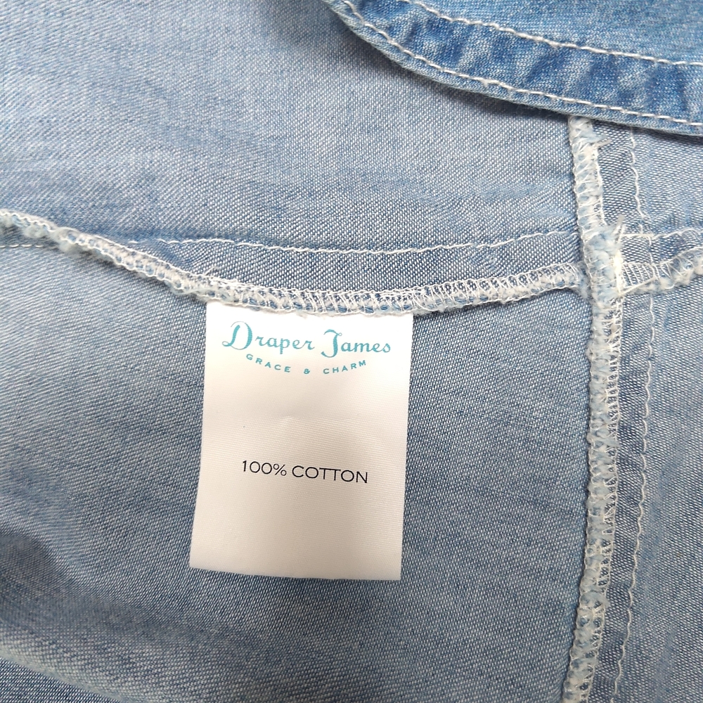 Draper James Light Blue Mini Wrap Dress - Picture 5 of 7